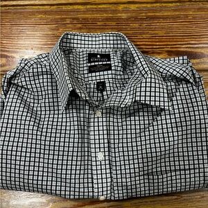 Stafford Men's Olive and Navy Plaid Shirt